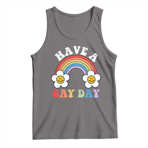 Funny LGBT Pride Tank Top Have A Gay Day Rainbow TS09 Deep Heather Print Your Wear
