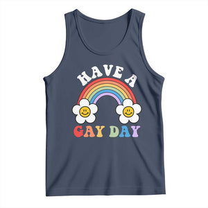 Funny LGBT Pride Tank Top Have A Gay Day Rainbow TS09 Navy Print Your Wear