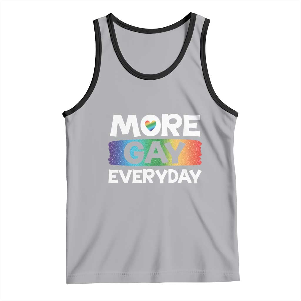 Funny LGBT Pride Tank Top More Gay Everyday TS09 Athletic Heather Black Print Your Wear