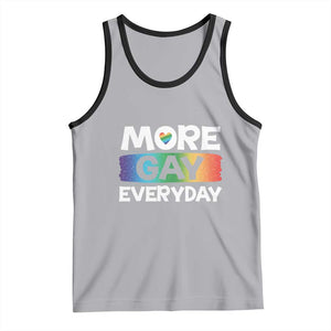 Funny LGBT Pride Tank Top More Gay Everyday TS09 Athletic Heather Black Print Your Wear