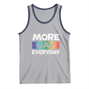 Funny LGBT Pride Tank Top More Gay Everyday TS09 Athletic Heather Navy Print Your Wear