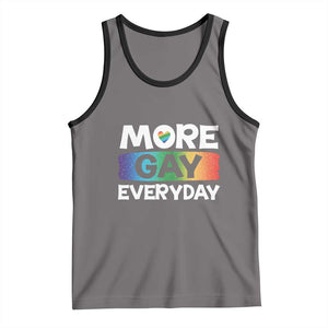 Funny LGBT Pride Tank Top More Gay Everyday TS09 Deep Heather Black Print Your Wear