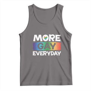 Funny LGBT Pride Tank Top More Gay Everyday TS09 Deep Heather Print Your Wear
