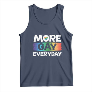 Funny LGBT Pride Tank Top More Gay Everyday TS09 Navy Print Your Wear