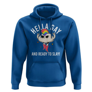 Funny LGBT Pride Hoodie Hella Gay And Ready To Slay Rainbow TS09 Royal Blue Print Your Wear