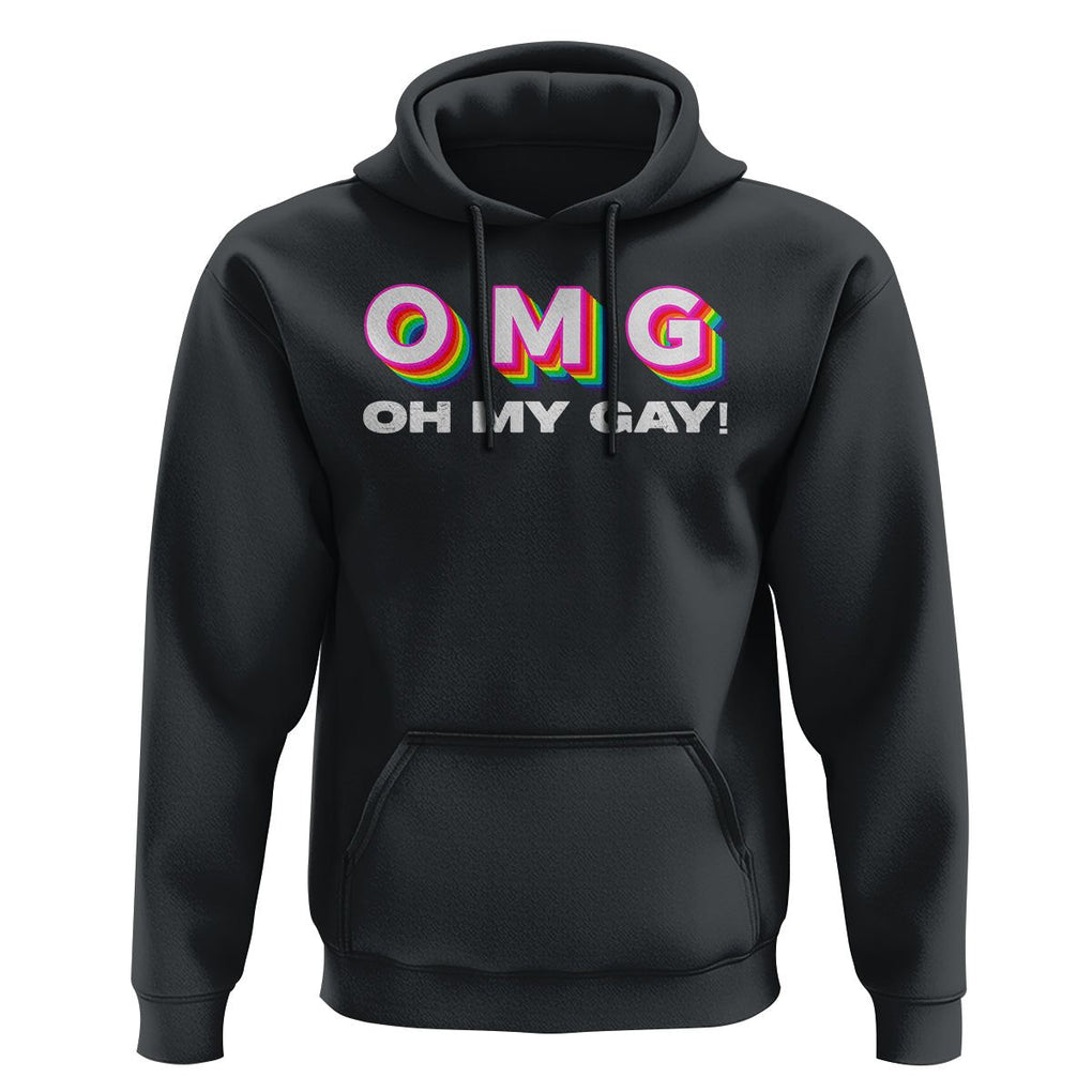 Funny LGBT Pride Hoodie OMG Oh My Gay TS09 Black Print Your Wear