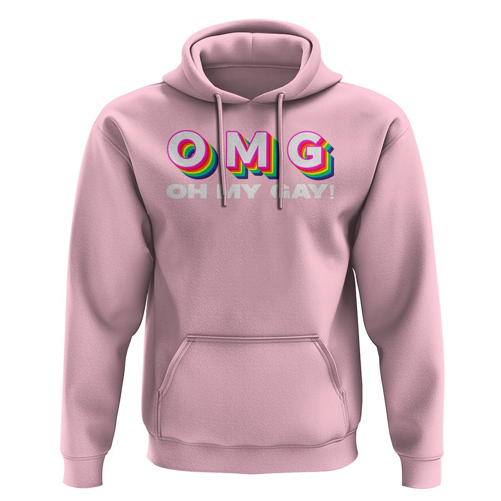 Funny LGBT Pride Hoodie OMG Oh My Gay TS09 Light Pink Print Your Wear