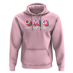 Funny LGBT Pride Hoodie OMG Oh My Gay TS09 Light Pink Print Your Wear