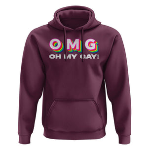 Funny LGBT Pride Hoodie OMG Oh My Gay TS09 Maroon Print Your Wear