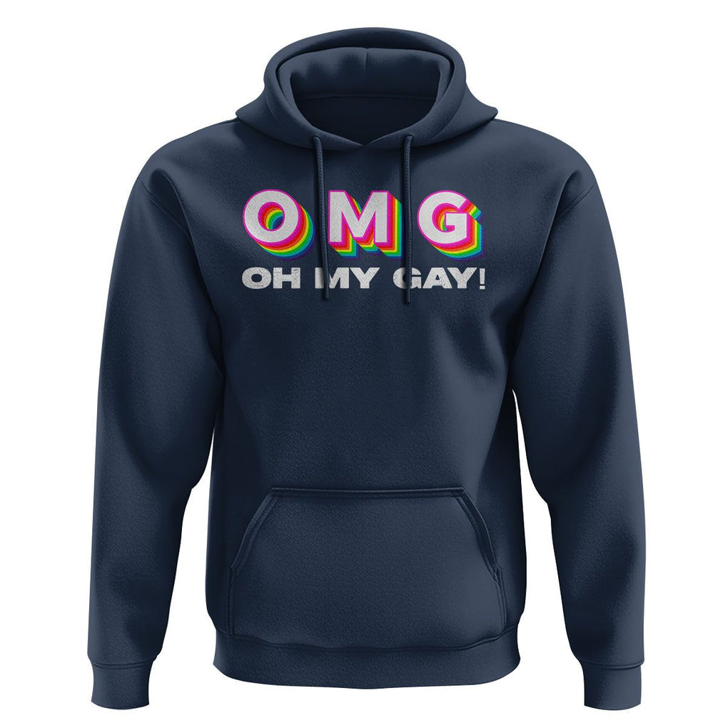 Funny LGBT Pride Hoodie OMG Oh My Gay TS09 Navy Print Your Wear