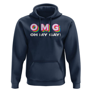 Funny LGBT Pride Hoodie OMG Oh My Gay TS09 Navy Print Your Wear