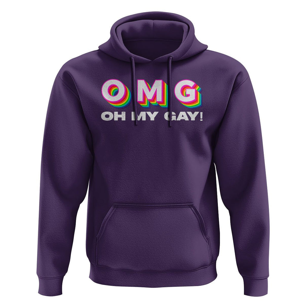 Funny LGBT Pride Hoodie OMG Oh My Gay TS09 Purple Print Your Wear