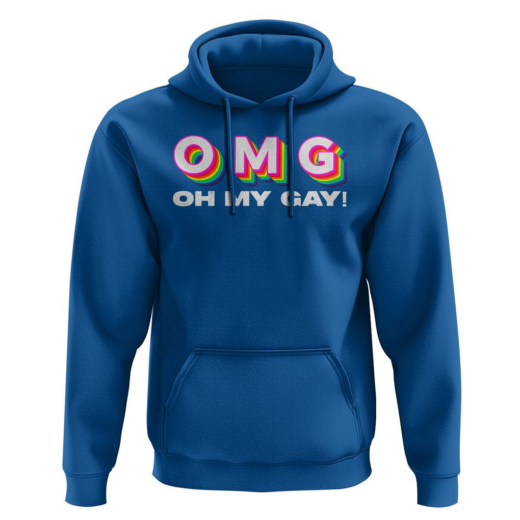 Funny LGBT Pride Hoodie OMG Oh My Gay TS09 Royal Blue Print Your Wear