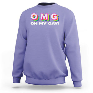 Funny LGBT Pride Sweatshirt OMG Oh My Gay TS09 Violet Print Your Wear