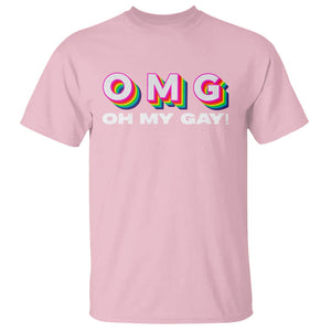 Funny LGBT Pride T Shirt OMG Oh My Gay TS09 Light Pink Print Your Wear
