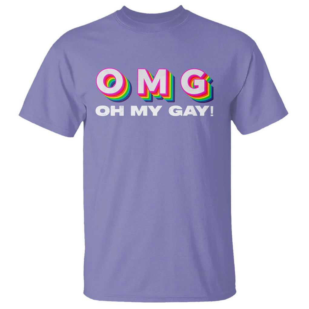 Funny LGBT Pride T Shirt OMG Oh My Gay TS09 Violet Print Your Wear