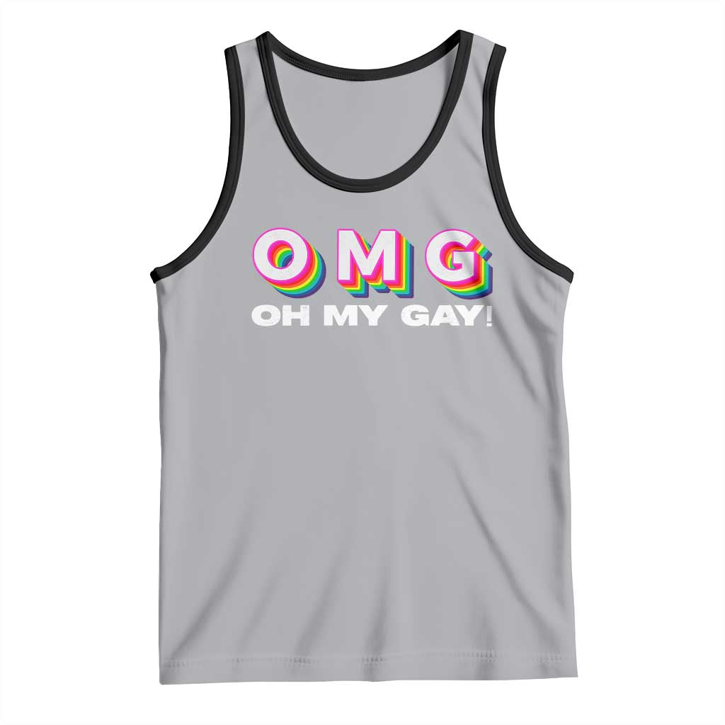 Funny LGBT Pride Tank Top OMG Oh My Gay TS09 Athletic Heather Black Print Your Wear