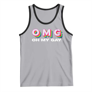 Funny LGBT Pride Tank Top OMG Oh My Gay TS09 Athletic Heather Black Print Your Wear