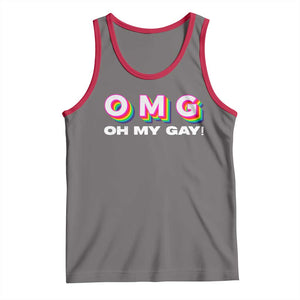 Funny LGBT Pride Tank Top OMG Oh My Gay TS09 Deep Heather Red Print Your Wear