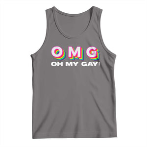 Funny LGBT Pride Tank Top OMG Oh My Gay TS09 Deep Heather Print Your Wear
