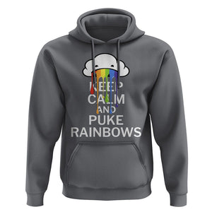 Funny LGBT Pride Hoodie Keep Calm And Puke Rainbow TS09 Charcoal Print Your Wear