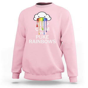 Funny LGBT Pride Sweatshirt Keep Calm And Puke Rainbow TS09 Light Pink Print Your Wear