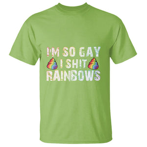 Funny LGBT Pride T Shirt I So Gay I Shit Rainbow TS09 Lime Print Your Wear