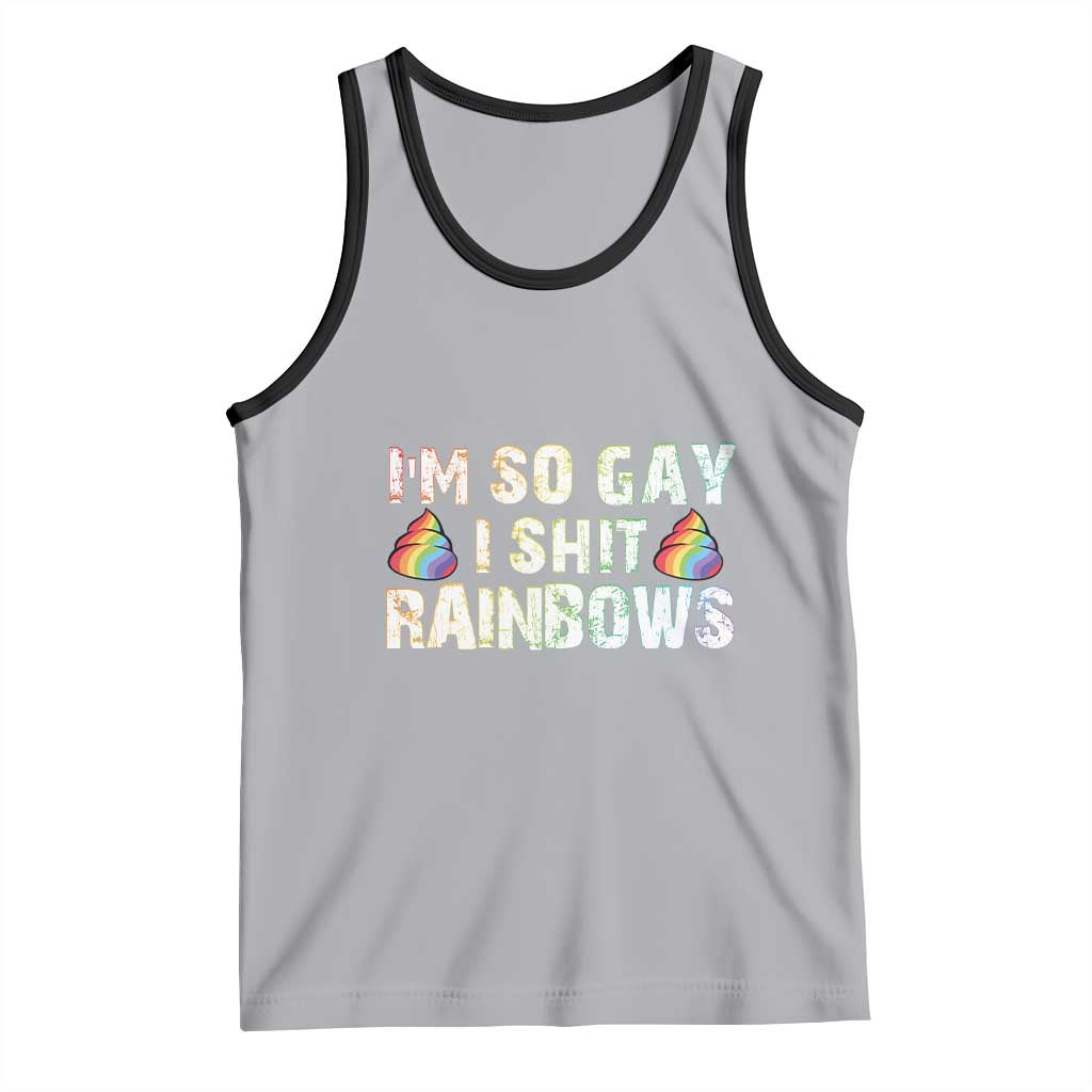 Funny LGBT Pride Tank Top I So Gay I Shit Rainbow TS09 Athletic Heather Black Print Your Wear