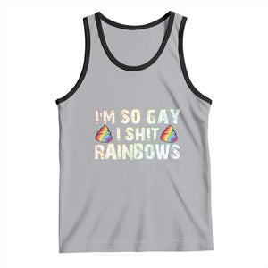 Funny LGBT Pride Tank Top I So Gay I Shit Rainbow TS09 Athletic Heather Black Print Your Wear