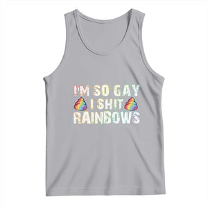 Funny LGBT Pride Tank Top I So Gay I Shit Rainbow TS09 Athletic Heather Print Your Wear