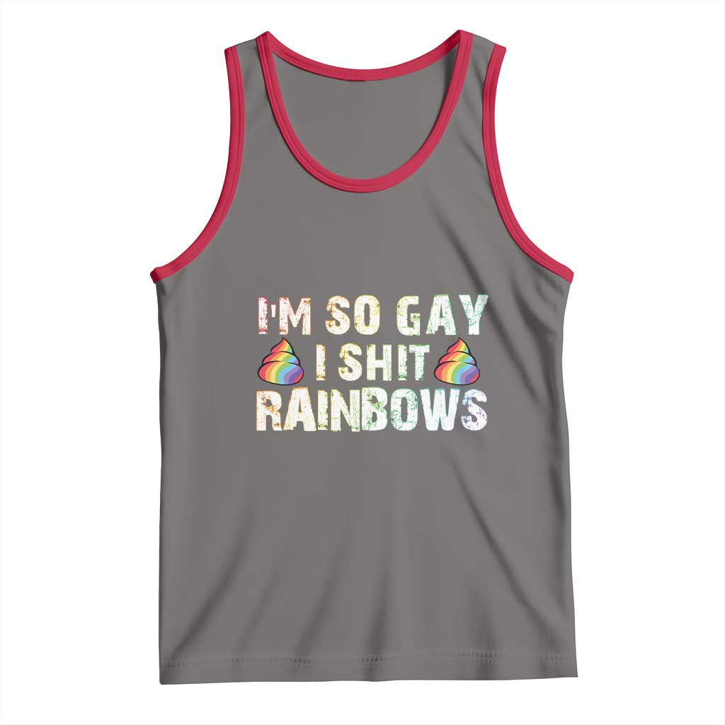 Funny LGBT Pride Tank Top I So Gay I Shit Rainbow TS09 Deep Heather Red Print Your Wear