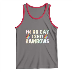 Funny LGBT Pride Tank Top I So Gay I Shit Rainbow TS09 Deep Heather Red Print Your Wear