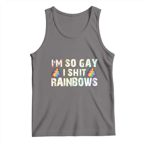 Funny LGBT Pride Tank Top I So Gay I Shit Rainbow TS09 Deep Heather Print Your Wear
