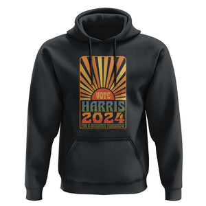 Vote Harris 2024 Hoodie Kamala For A Brighter Tomorrow Retro Boho Aesthetic TS09 Black Print Your Wear