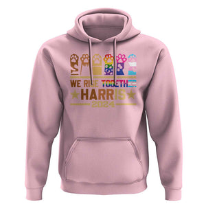 Harris Supporter Hoodie Kamala We Rise Together Cat Ladies LGBTQ Rainbow TS09 Light Pink Print Your Wear