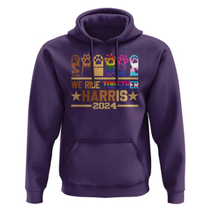 Harris Supporter Hoodie Kamala We Rise Together Cat Ladies LGBTQ Rainbow TS09 Purple Print Your Wear