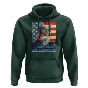 Harris Supporter Hoodie I Understand The Assignment Kamala Childless Cat Ladies TS09 Dark Forest Green Print Your Wear