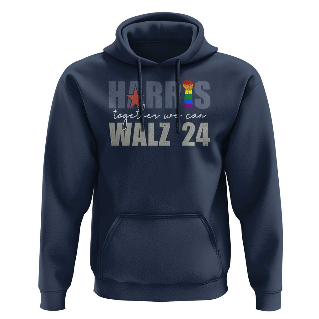 Harris Walz 2024 Hoodie Together We Can LGBTQ Rights TS09 Navy Print Your Wear