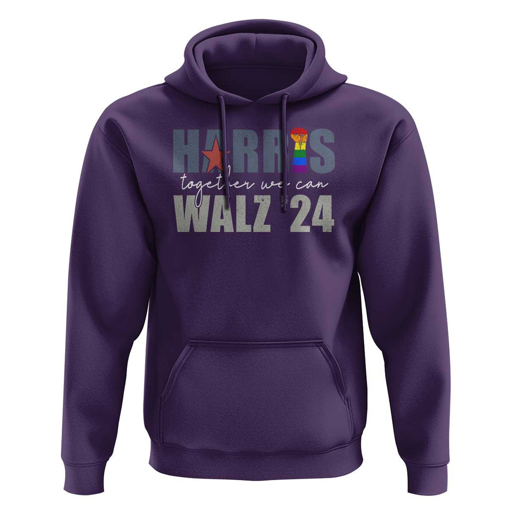 Harris Walz 2024 Hoodie Together We Can LGBTQ Rights TS09 Purple Print Your Wear