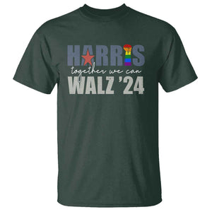 Harris Walz 2024 T Shirt Together We Can LGBTQ Rights TS09 Dark Forest Green Print Your Wear