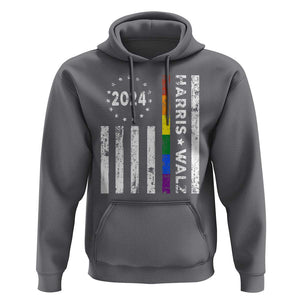 Harris Walz 2024 Hoodie Kamala 47th President American Flag TS09 Charcoal Print Your Wear