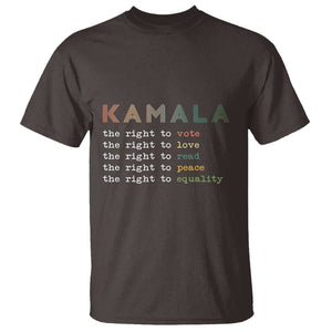 Harris Supporter T Shirt The Right To Vote Love Read Peace Equality Kamala LGBT Support TS09 Dark Chocolate Print Your Wear