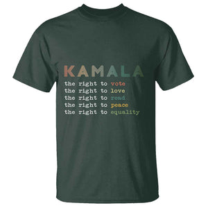 Harris Supporter T Shirt The Right To Vote Love Read Peace Equality Kamala LGBT Support TS09 Dark Forest Green Print Your Wear