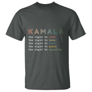 Harris Supporter T Shirt The Right To Vote Love Read Peace Equality Kamala LGBT Support TS09 Dark Heather Print Your Wear