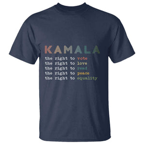 Harris Supporter T Shirt The Right To Vote Love Read Peace Equality Kamala LGBT Support TS09 Navy Print Your Wear