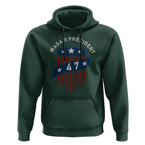 Harris Supporter Hoodie Madam President 47 Kamala 2024 TS09 Dark Forest Green Print Your Wear