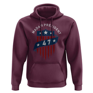 Harris Supporter Hoodie Madam President 47 Kamala 2024 TS09 Maroon Print Your Wear