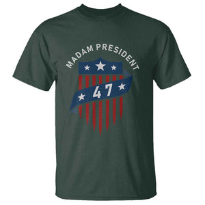 Harris Supporter T Shirt Madam President 47 Kamala 2024 TS09 Dark Forest Green Print Your Wear