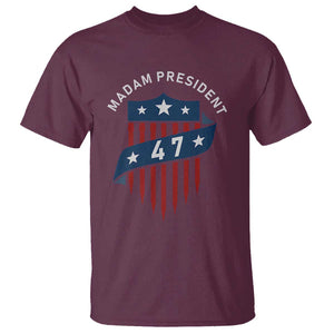 Harris Supporter T Shirt Madam President 47 Kamala 2024 TS09 Maroon Print Your Wear