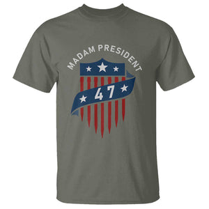 Harris Supporter T Shirt Madam President 47 Kamala 2024 TS09 Military Green Print Your Wear